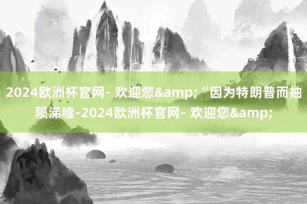 2024欧洲杯官网- 欢迎您&“因为特朗普而抽陨涕噎-2024欧洲杯官网- 欢迎您&
