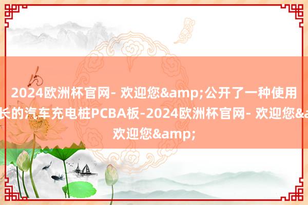 2024欧洲杯官网- 欢迎您&公开了一种使用寿命长的汽车充电桩PCBA板-2024欧洲杯官网- 欢迎您&